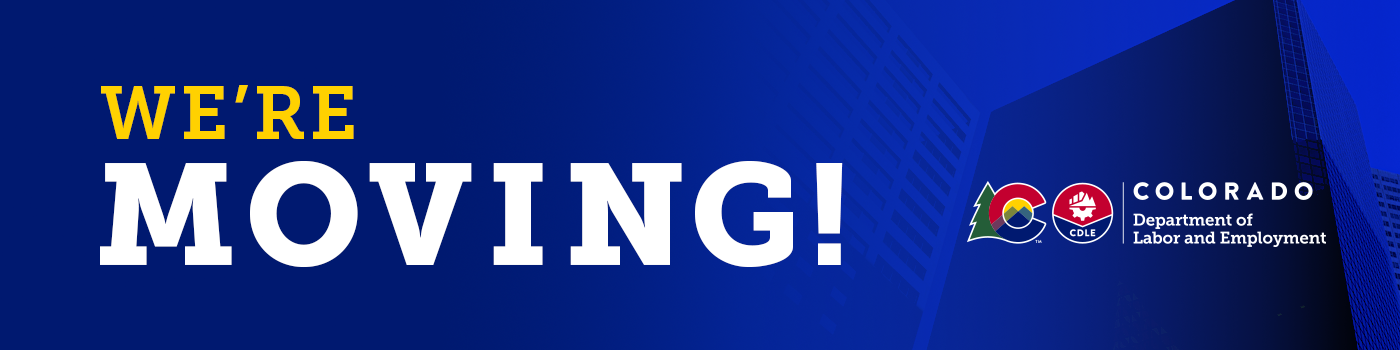 CDLE logo with text, We're moving!
