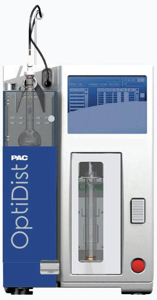 Figure 1 – Distillation Unit used at the Colorado State Fuel Quality Laboratory for the quantitative determination of boiling range characteristics of gasoline fuels 